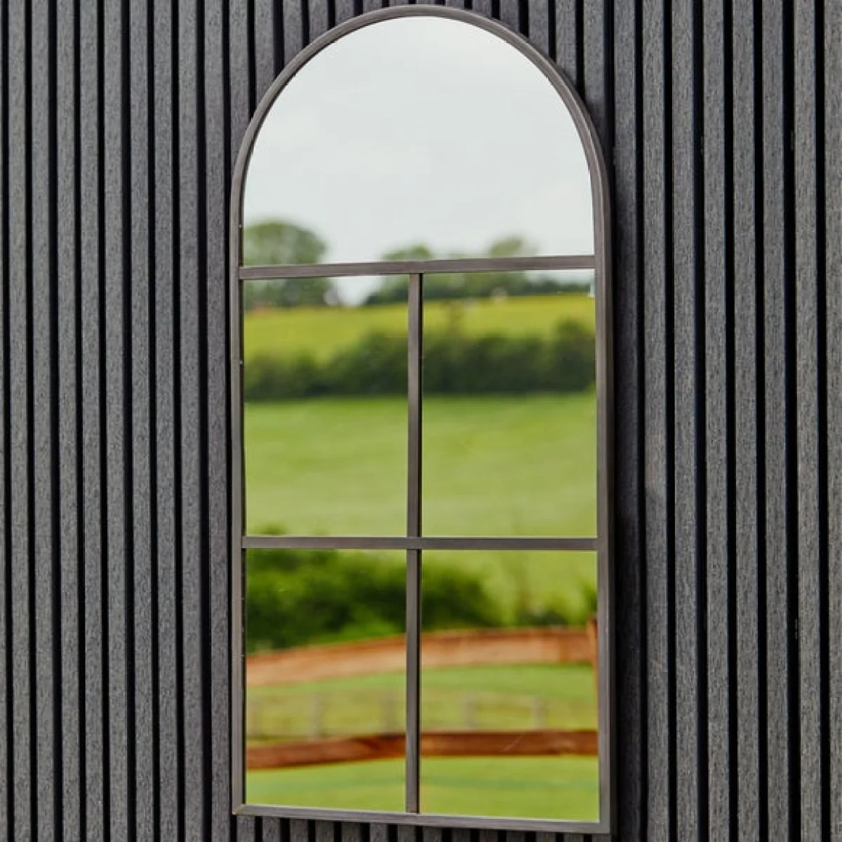 Archway Outdoor Mirror, 90cm x 50cm Black – image 1