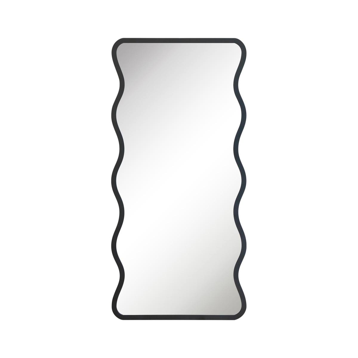Pluctus Rectangle Wavy Full Length Wall Mirror Black – image 2