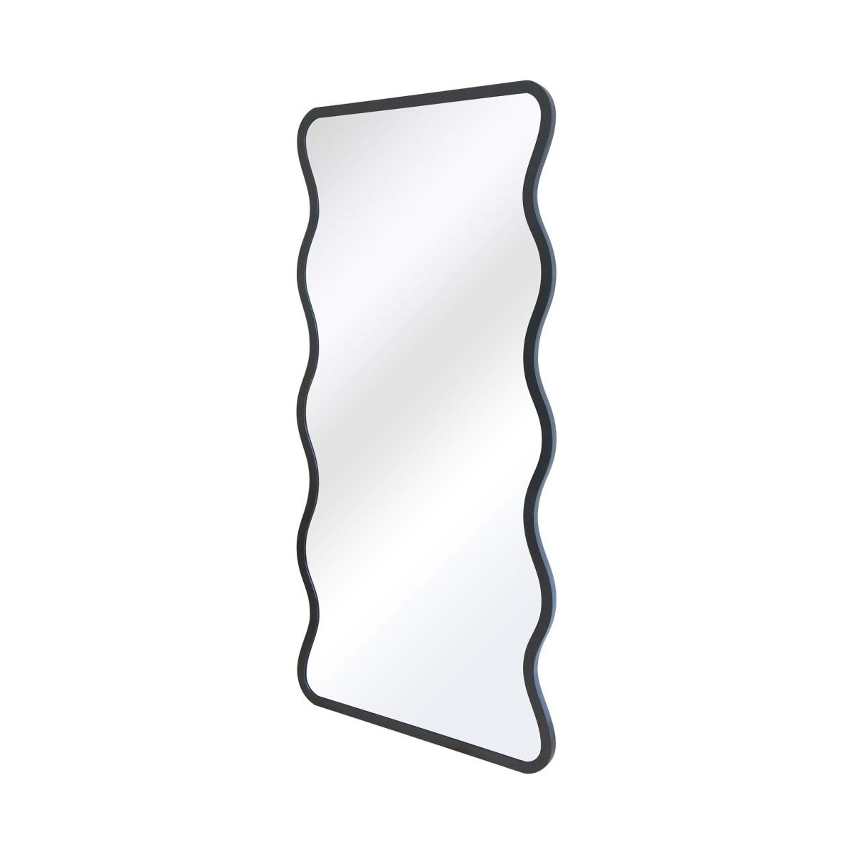 Pluctus Rectangle Wavy Full Length Wall Mirror Black – image 3