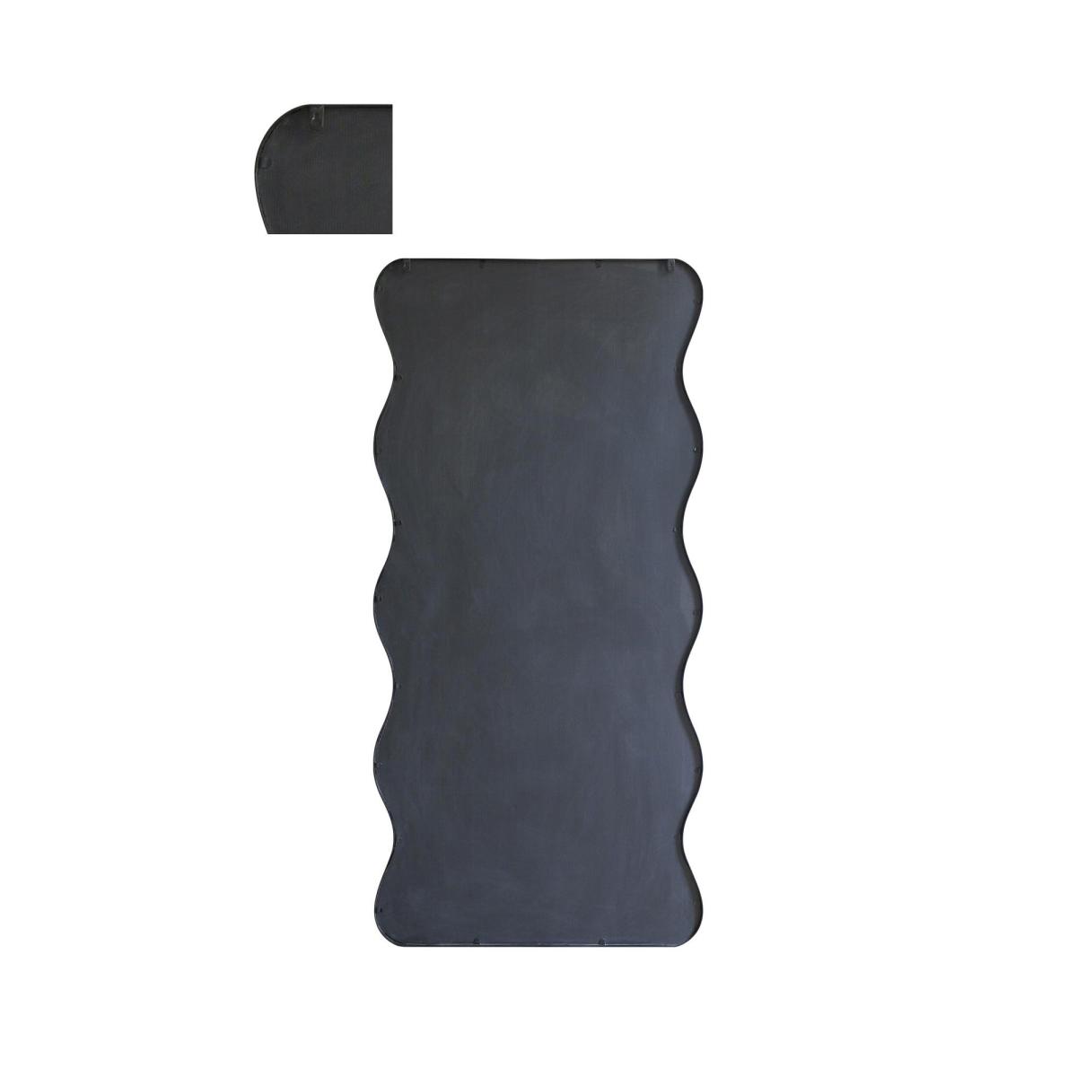 Pluctus Rectangle Wavy Full Length Wall Mirror Black – image 4