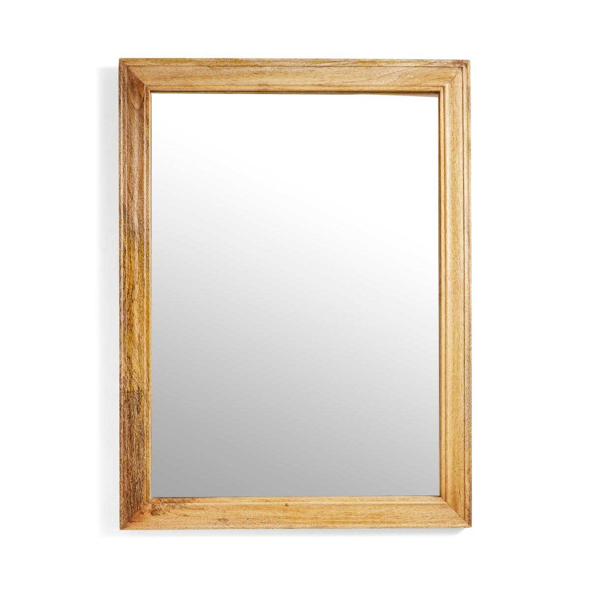 Ribbed Square Wall Mirror Wood (Brown) – image 3