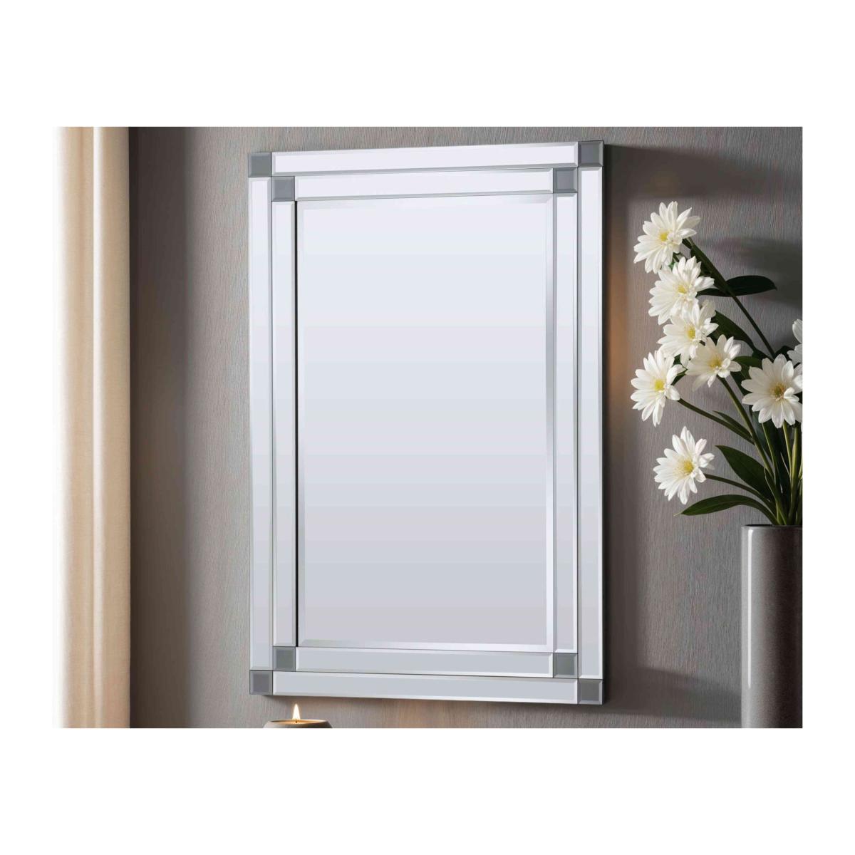 Grey Corner Detail Rectangle Mirror – image 2