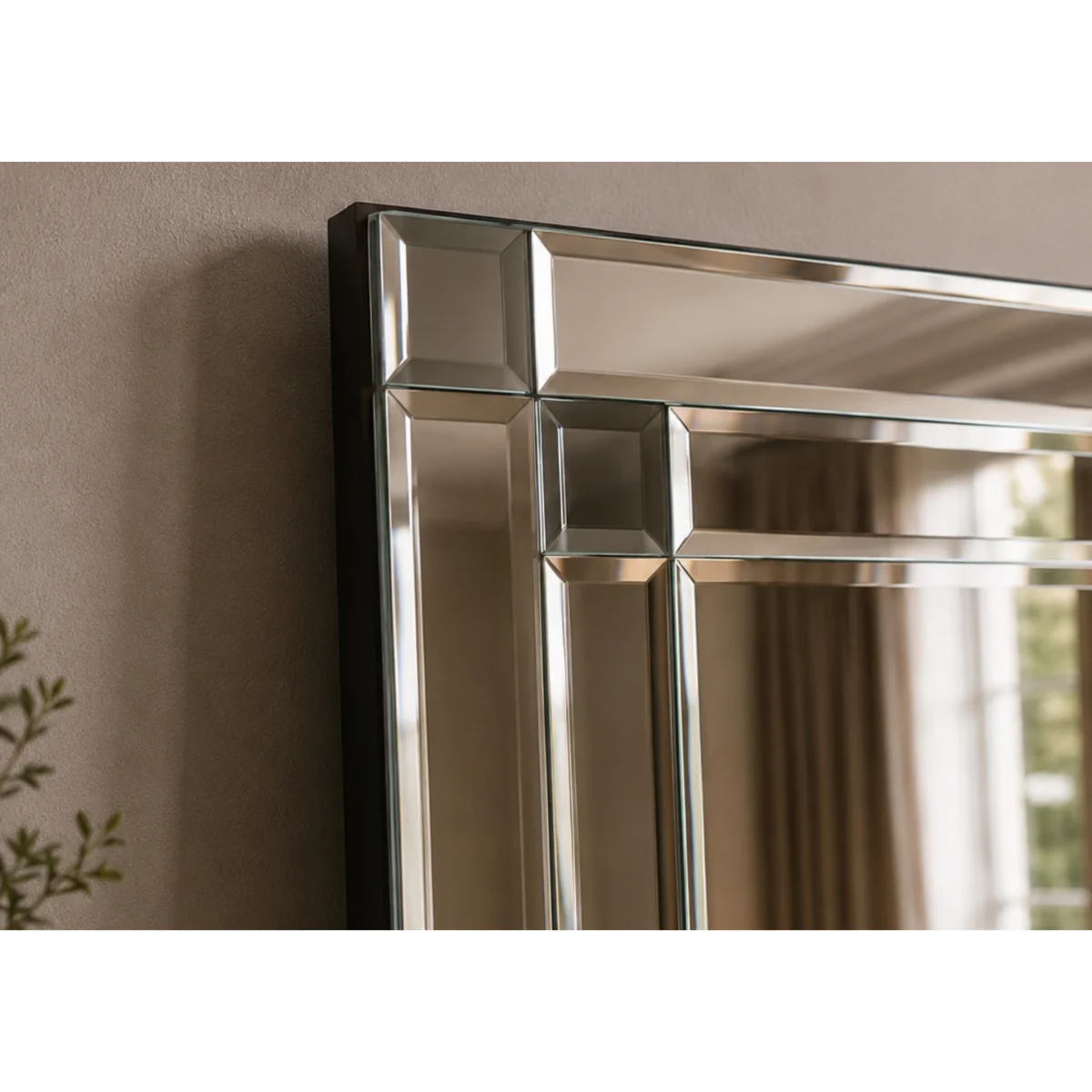 Grey Corner Detail Double Border Leaner Mirror - Home Accessories - In Time for Christmas – image 3