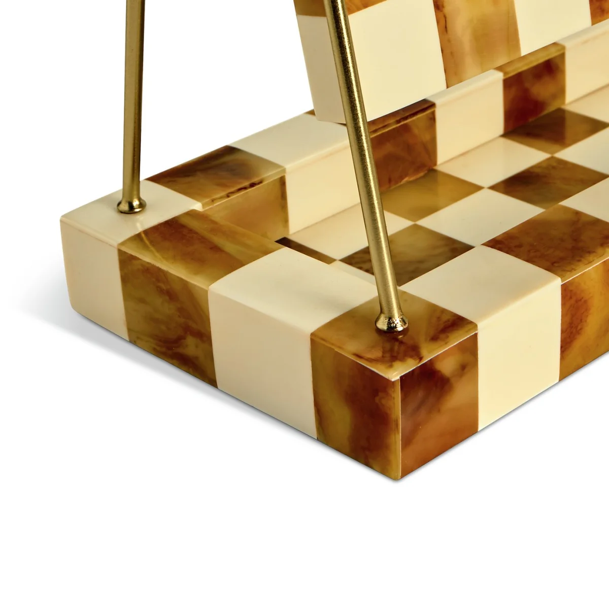 Habitat Checkered Brown & Cream Resin Dressing Table Mirror - 41x33cm – image 4