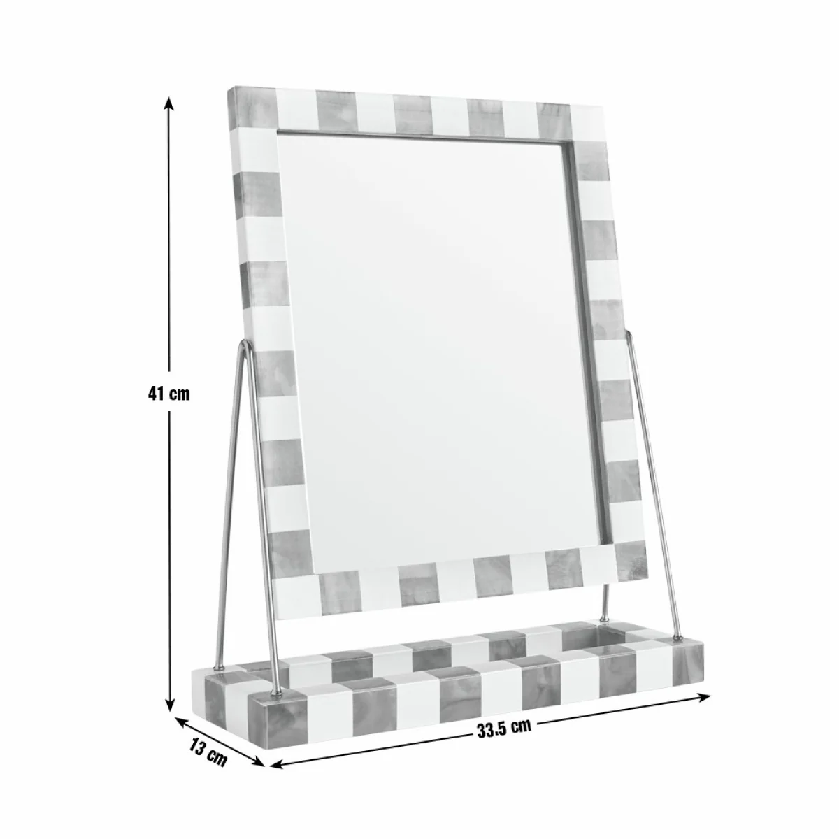 Habitat Checkered Brown & Cream Resin Dressing Table Mirror - 41x33cm – image 6