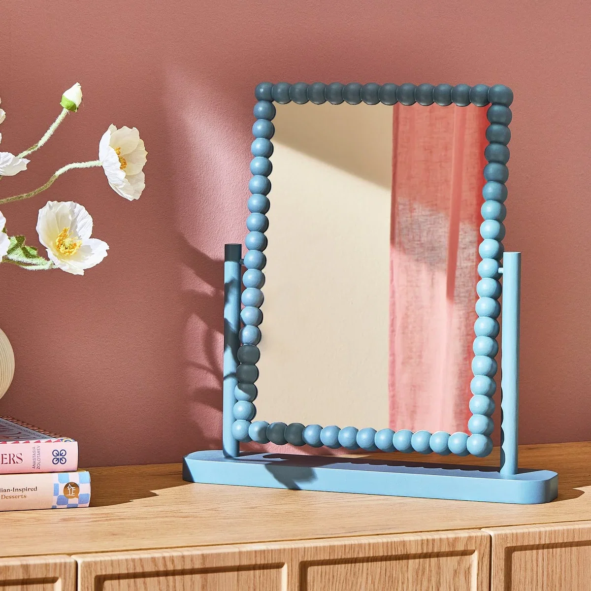 Habitat Blue Bobbin Dressing Table Mirror - 35x33cm – image 2