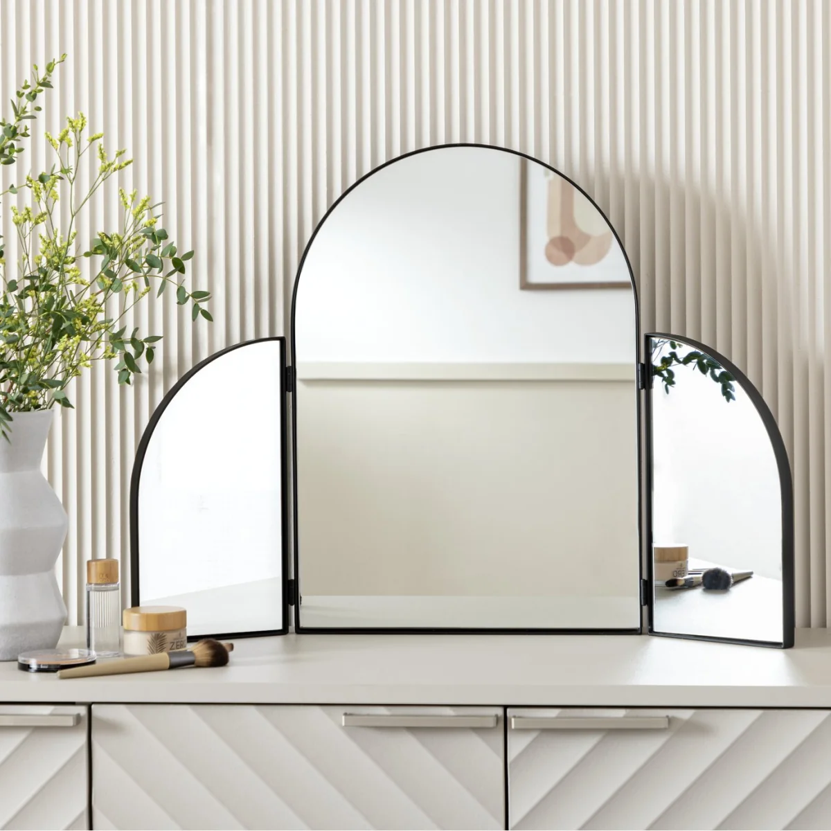 Habitat Black Folding Arch Dressing Table Mirror - 70x50cm – image 1