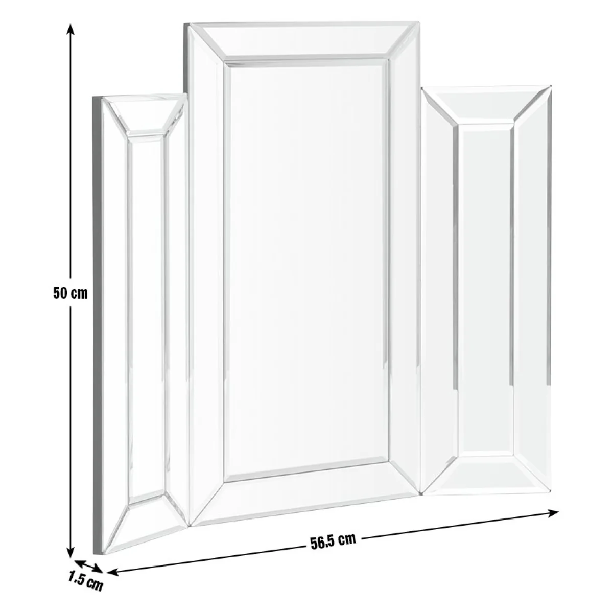 Habitat Black Folding Bevelled Dressing Table Mirror-50x56cm – image 5