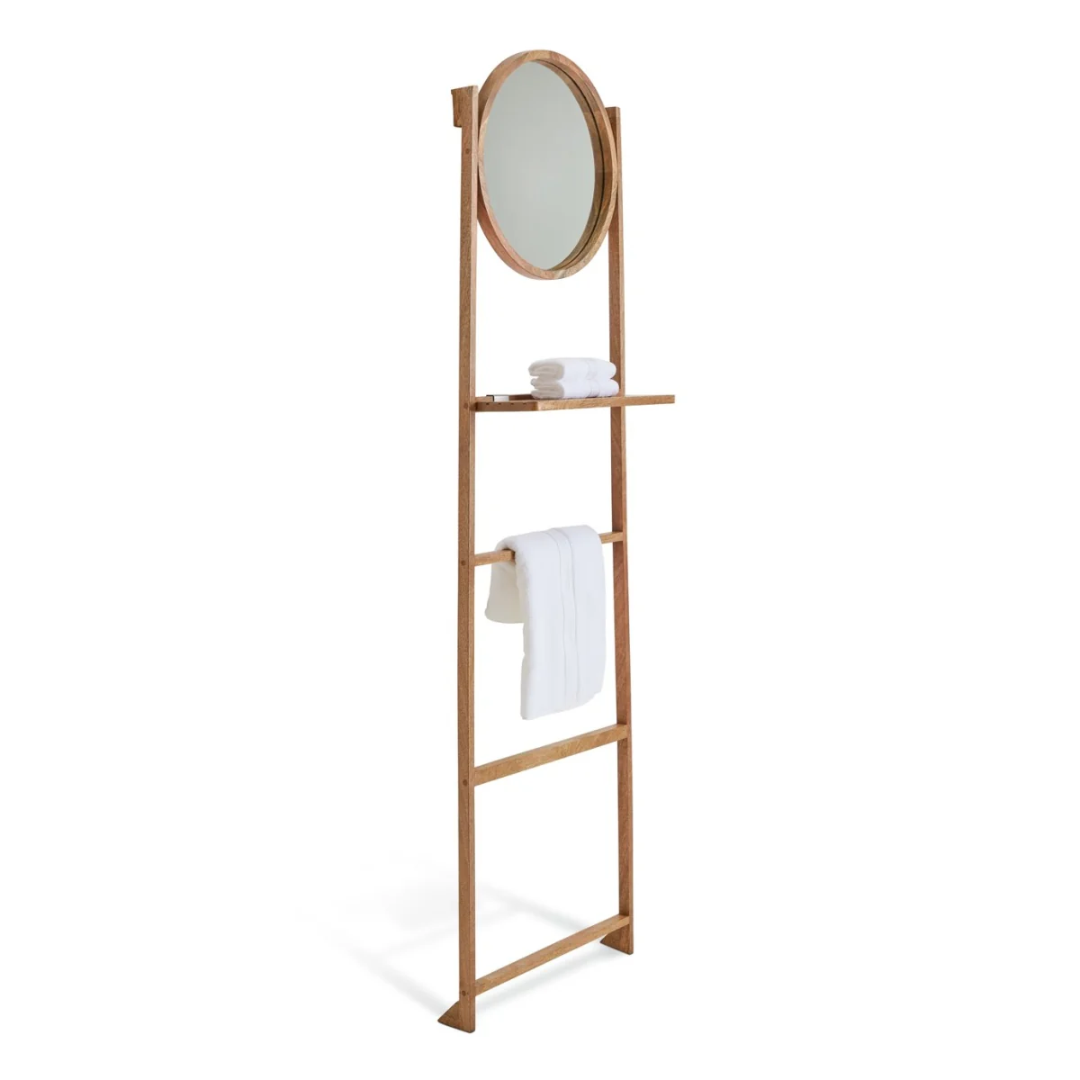 Habitat Free Standing Towel Ladder and Mirror - Natural – image 2