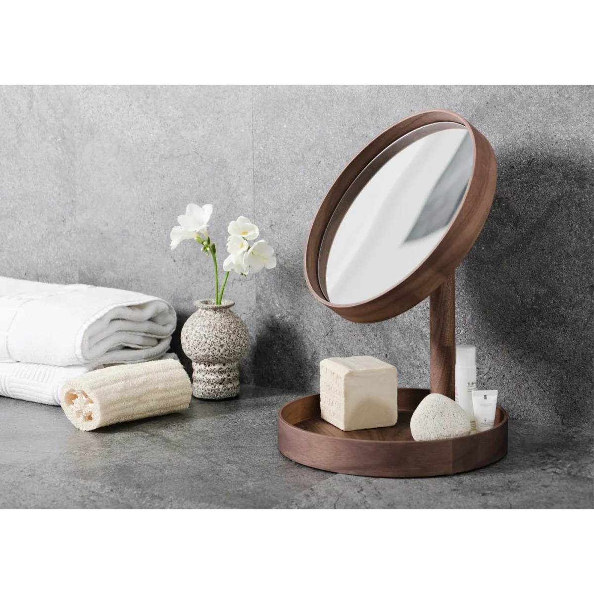 Wireworks Look Magnify Mirror Walnut - Heal's UK Furniture – image 2