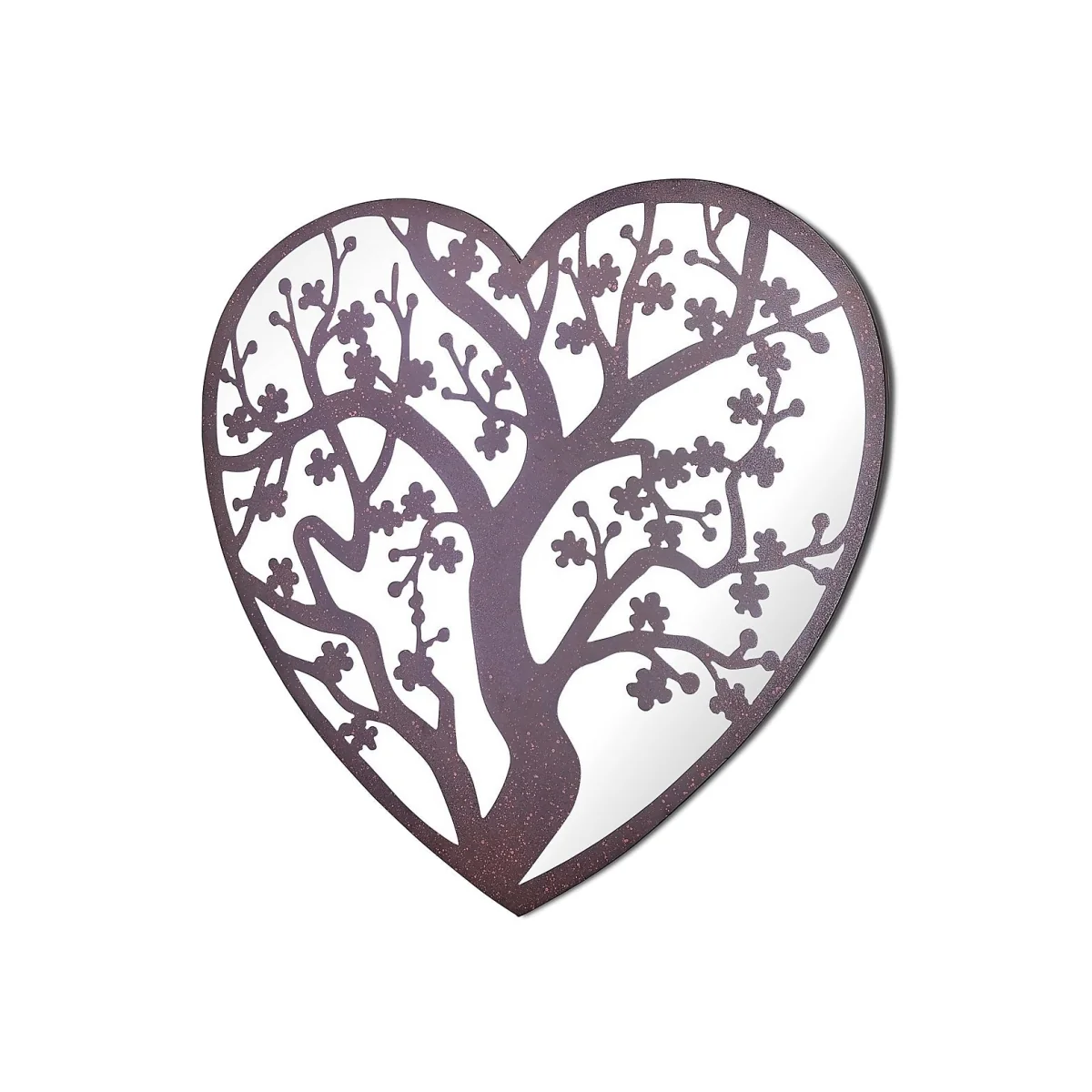 MirrorOutlet Metal Heart Shaped Tree Decorative Garden Mirror - 70x70cm