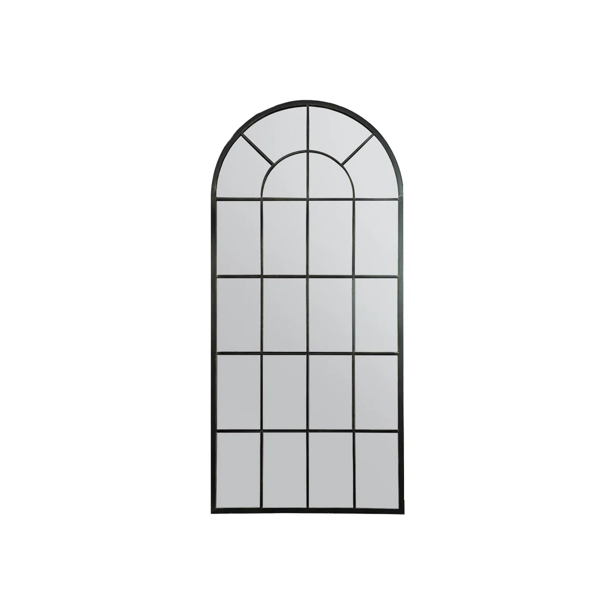 MirrorOutlet Somerley Lotus Arch Antique Black Extra Large Metal Garden Mirror - 160x75cm