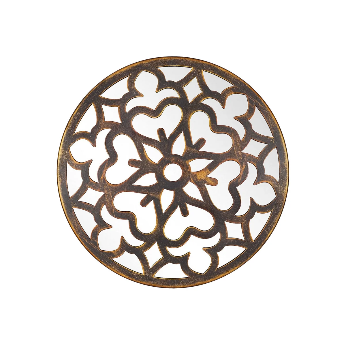 Round Laser Cut Outdoor Mirror 35cm - Bronze