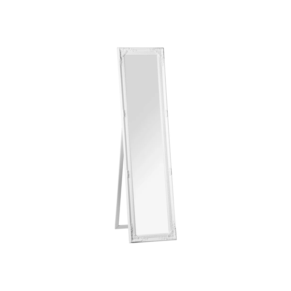 Chic Vintage Floor Standing Mirror - White