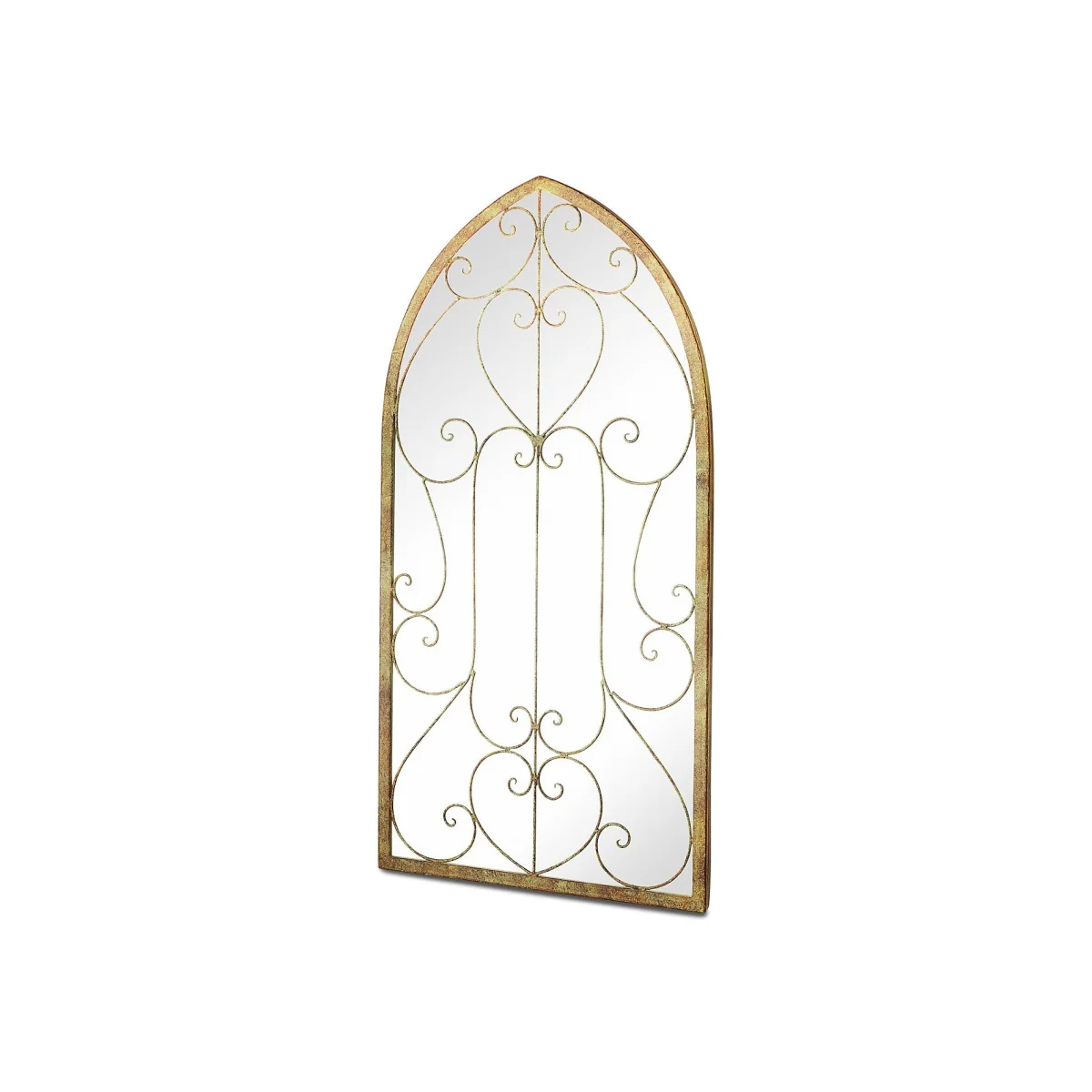 MirrorOutlet Metal Arched Decorative Window Garden Mirror - 100x50cm