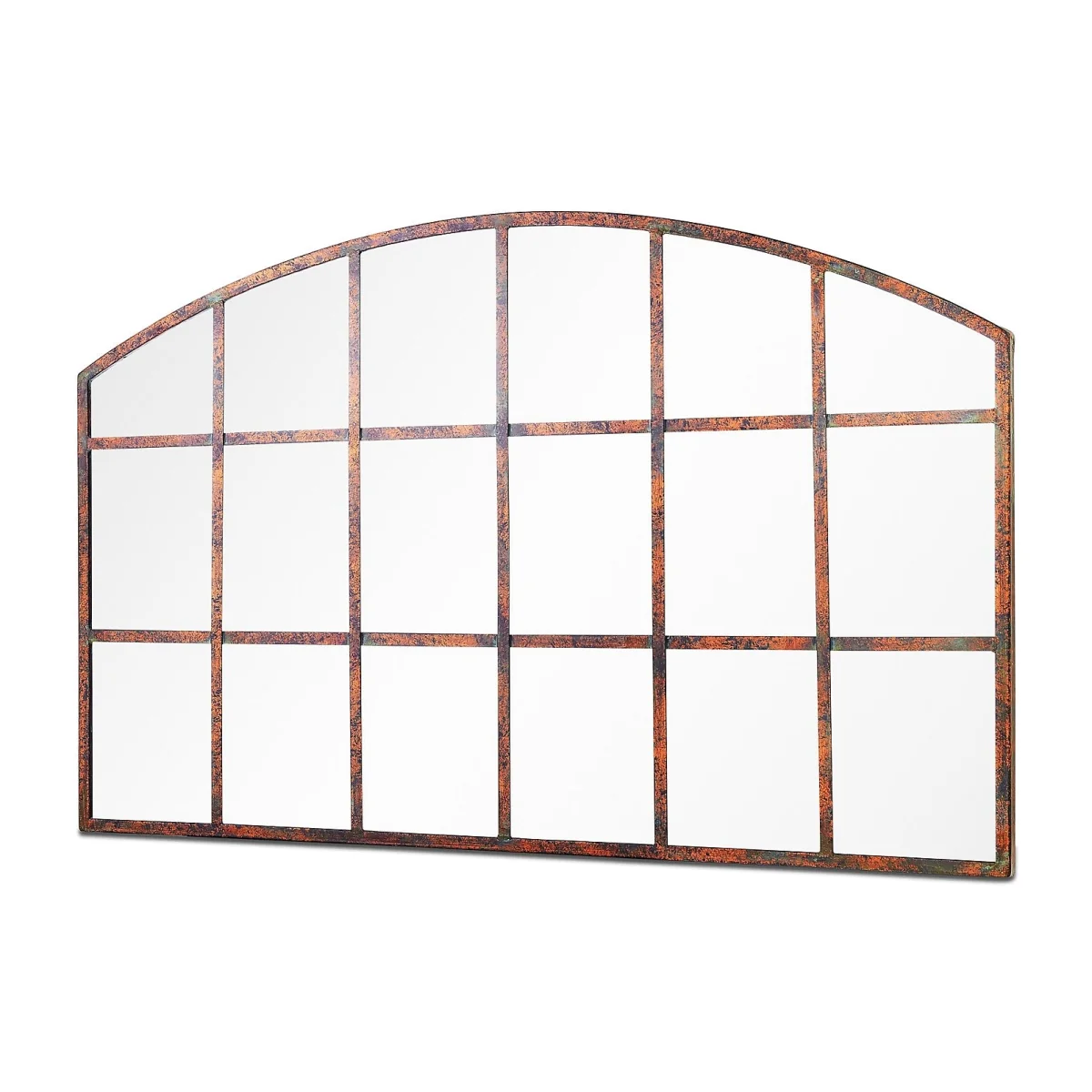 MirrorOutlet Metal Arched Decorative Window Garden Mirror - 90x56cm