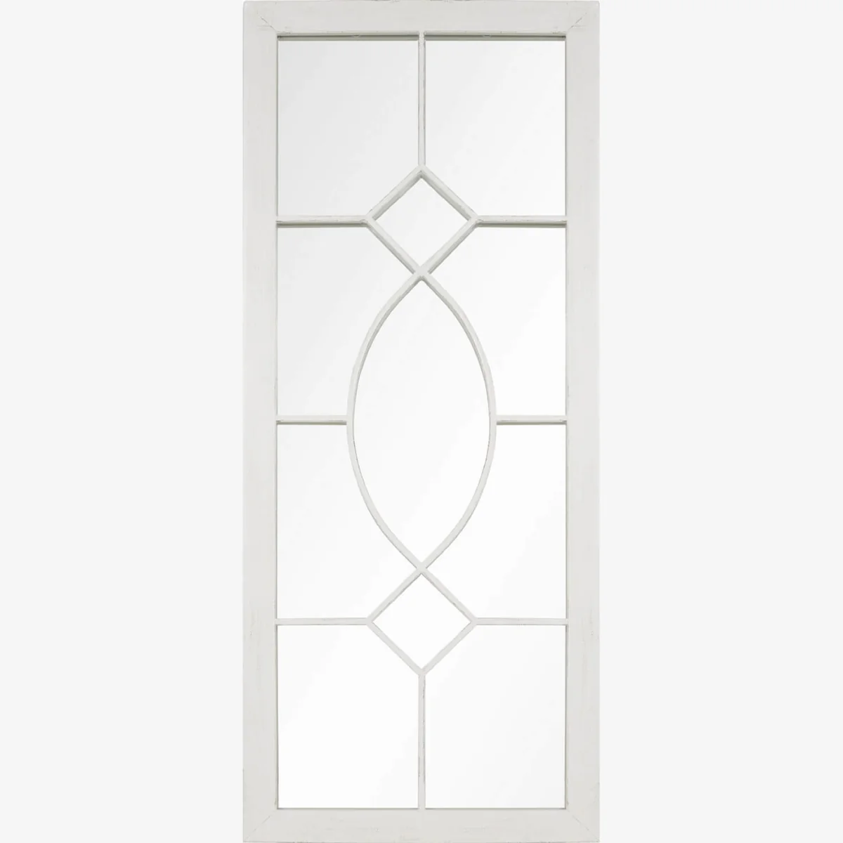 Antique Garden Mirror 105x43cm - White