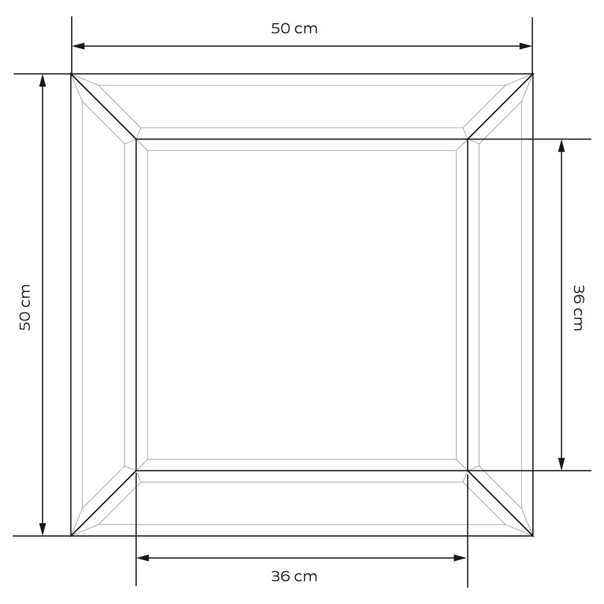 John Lewis & Partners Bevel Simple Mirror, 50 x 50cm, Clear – image 4