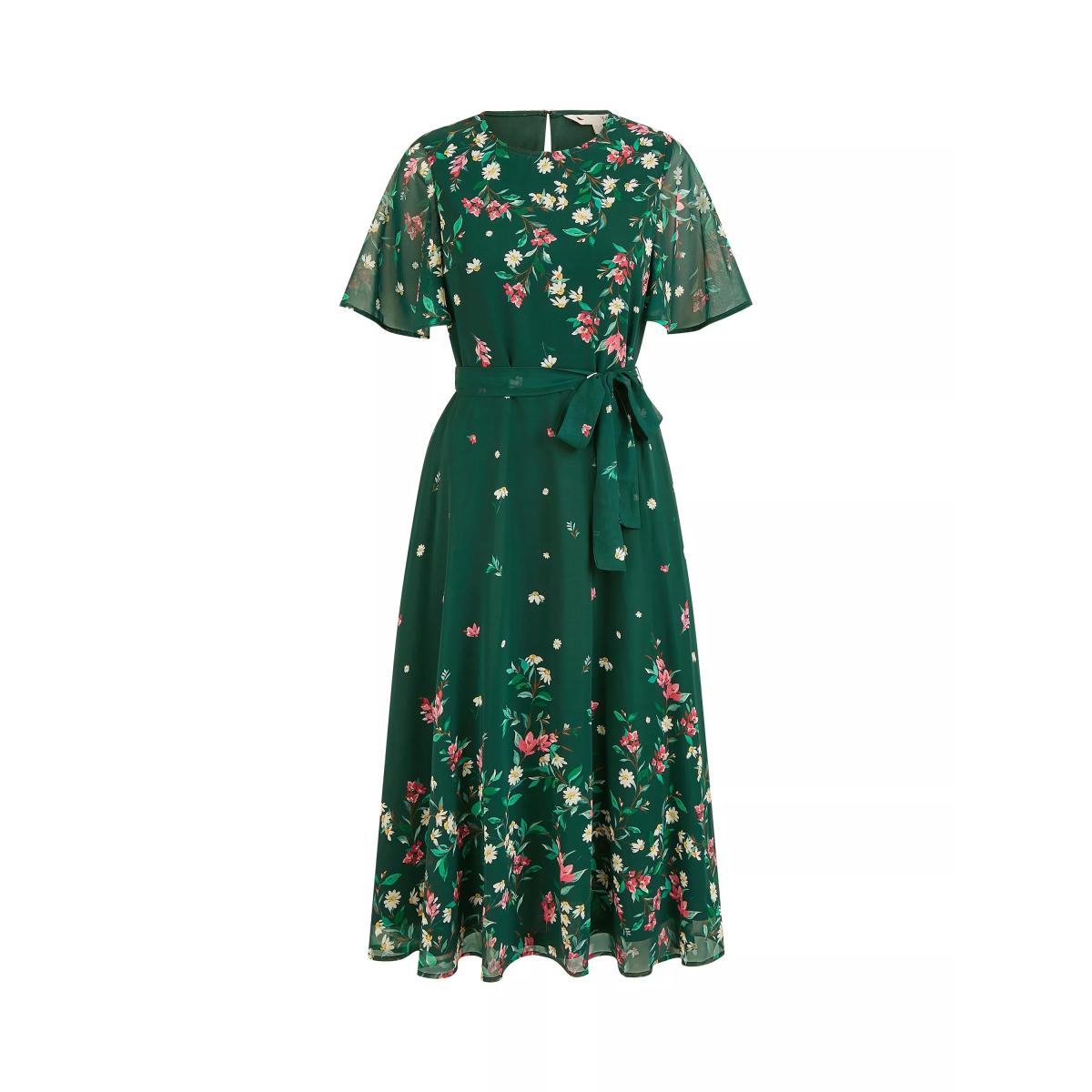 Yumi Mirror Daisy Print Skater Dress, Green/Multi – image 6