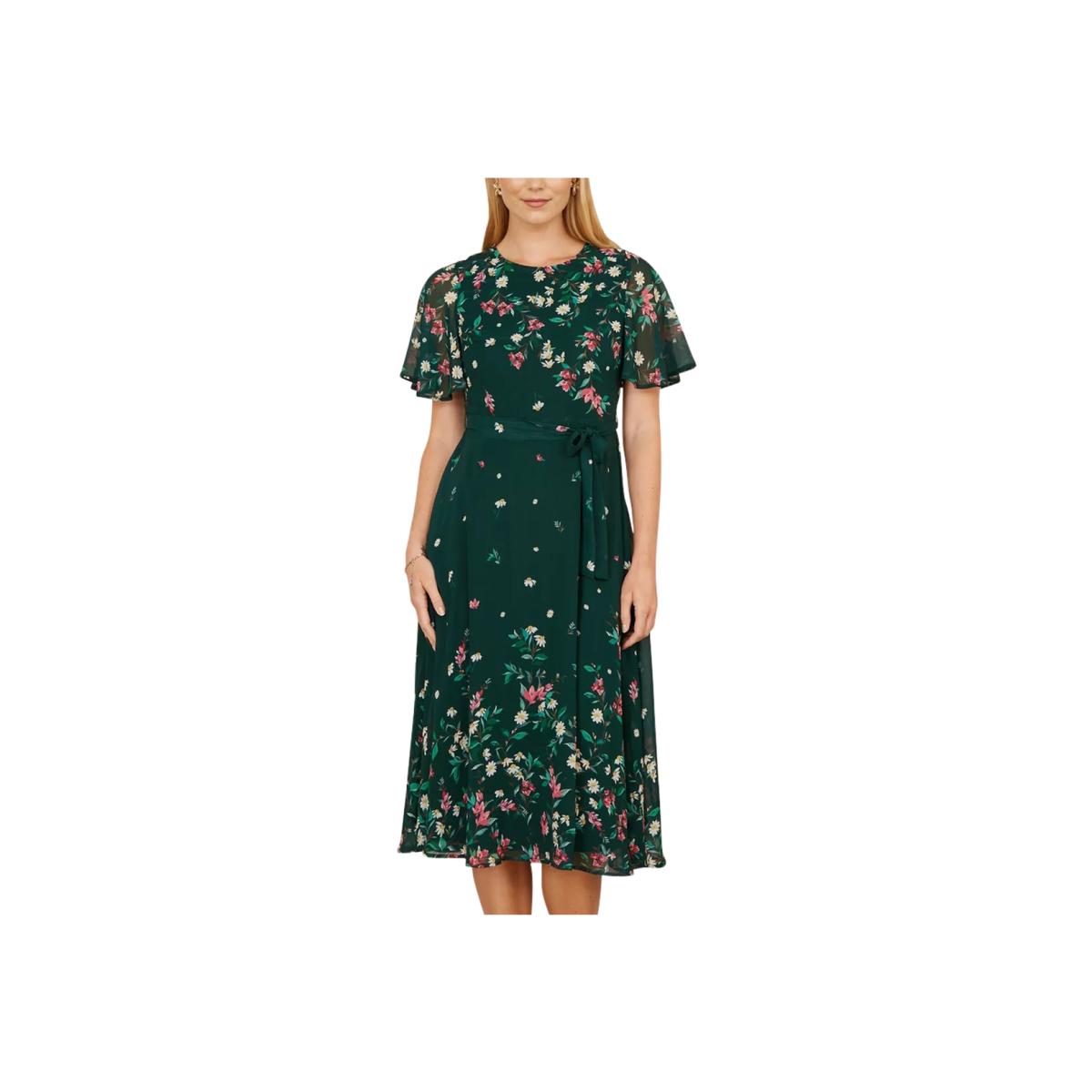 Yumi Mirror Daisy Print Skater Dress, Green/Multi – image 1