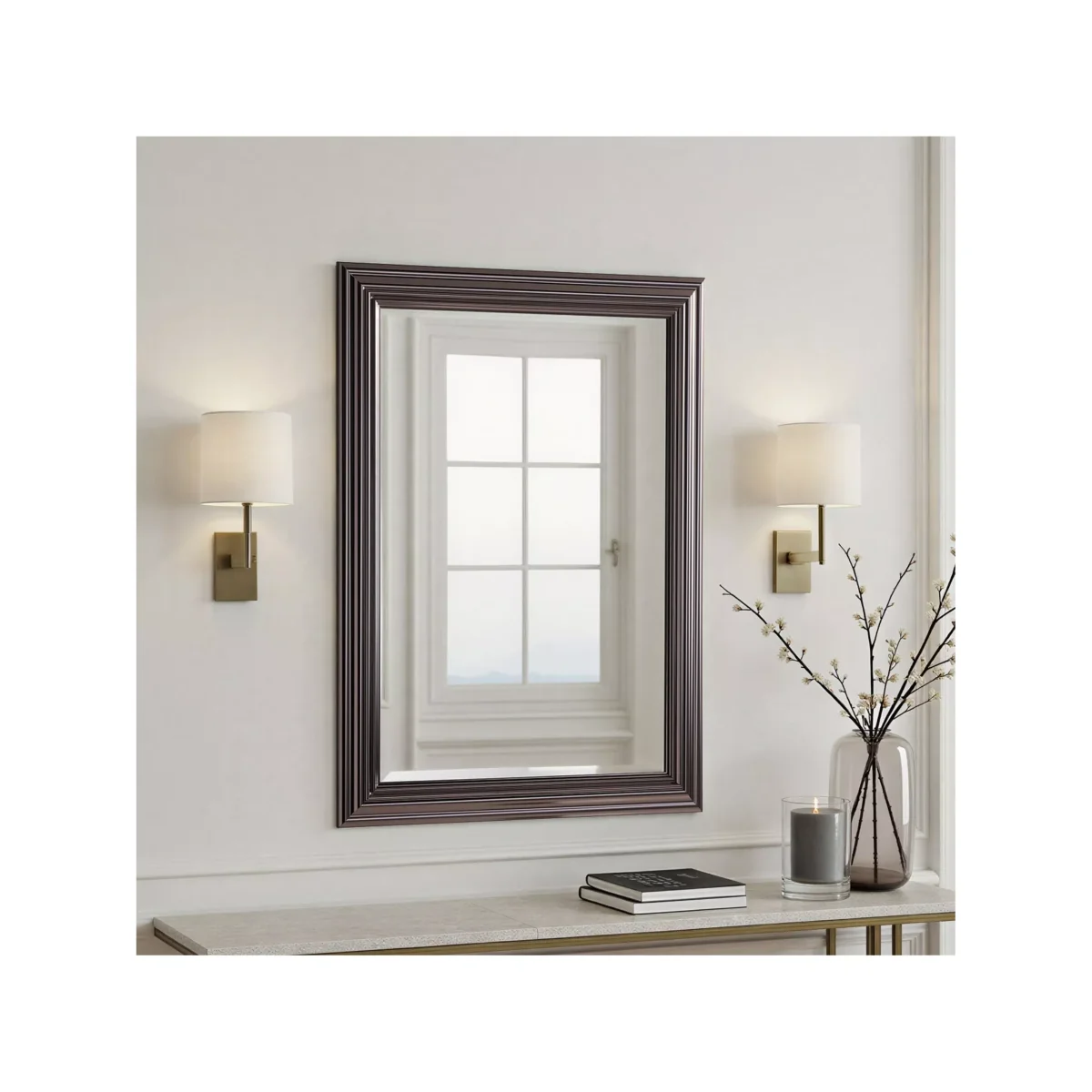 Contemporary Rectangular Wall Mirror, 74 x 102cm – image 2