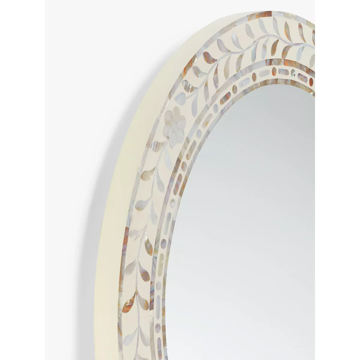 John Lewis Mother Of Pearl Leaves Round Wall Mirror – image 2