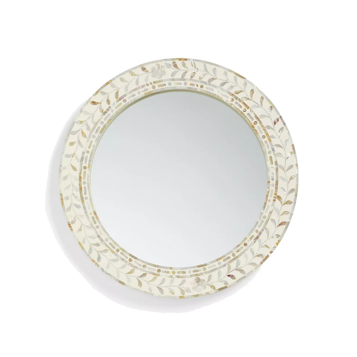 John Lewis Mother Of Pearl Leaves Round Wall Mirror – image 1
