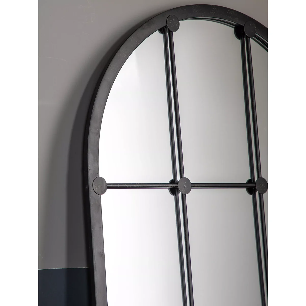 John Lewis & Partners Metal Frame Arched Wall Mirror, 153 x 60cm, Black – image 6