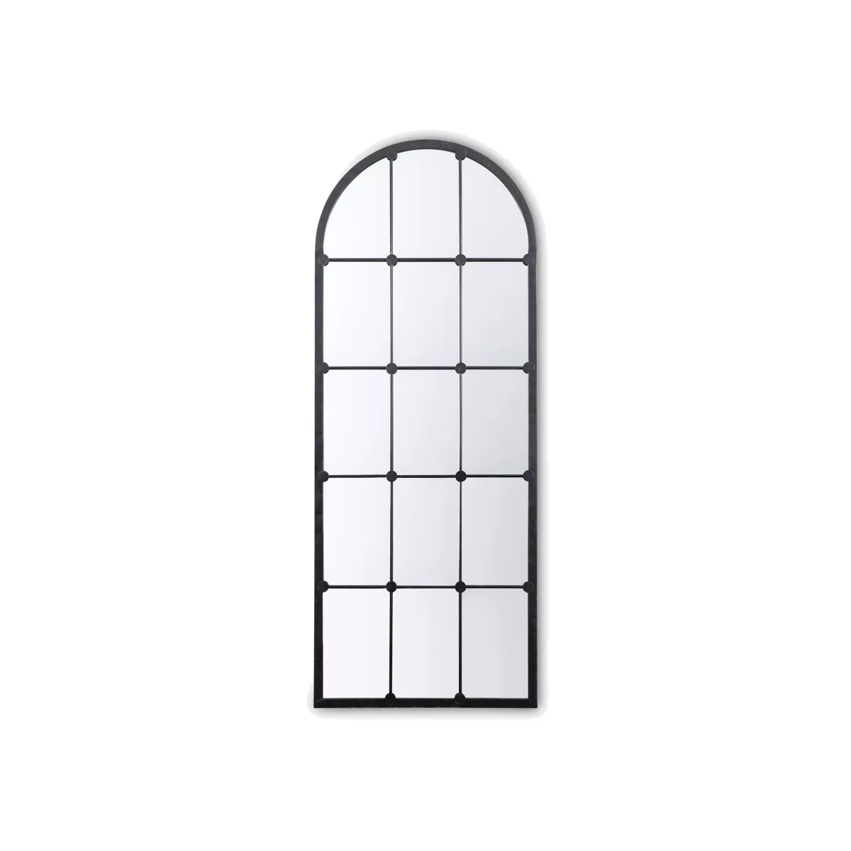 John Lewis & Partners Metal Frame Arched Wall Mirror, 153 x 60cm, Black – image 1