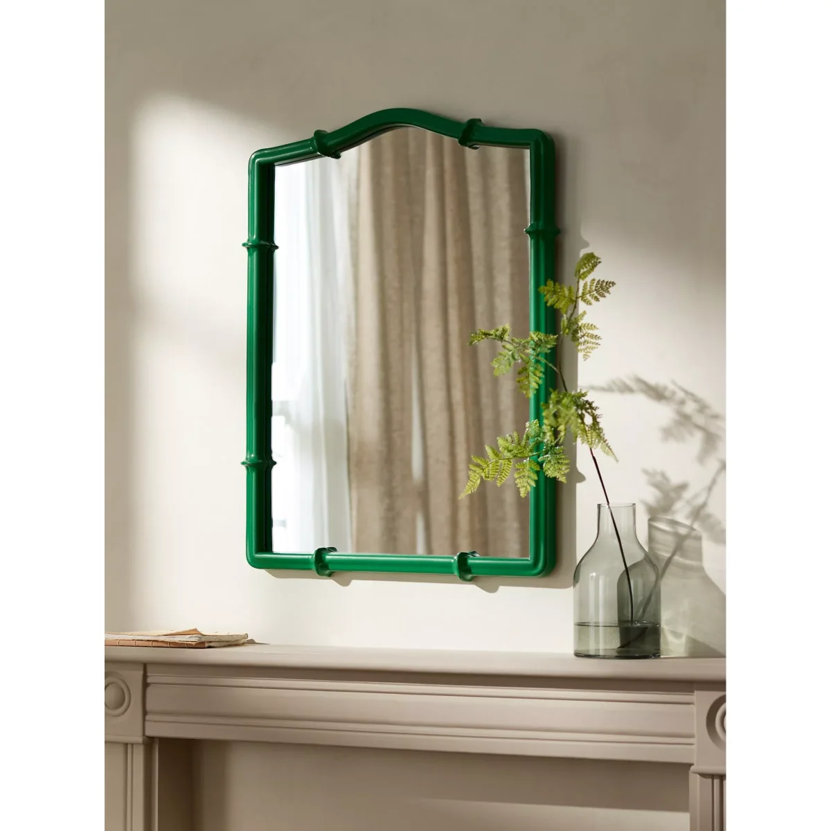 John Lewis Bamboo-Effect Wall Mirror, 75 x 54cm, Green – image 2