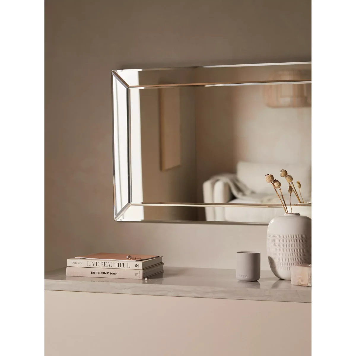 John Lewis Simple Bevelled Glass Rectangular Wall Mirror, Clear – image 3