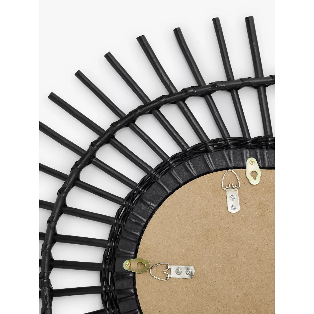 John Lewis Rattan Sunburst Oval Wall Mirror, 75cm, Black – image 3