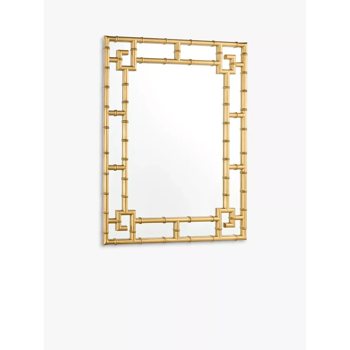 Laura Ashley Shawford Mock Bamboo Rectangular Wall Mirror, 107 x 81cm, Gold – image 2