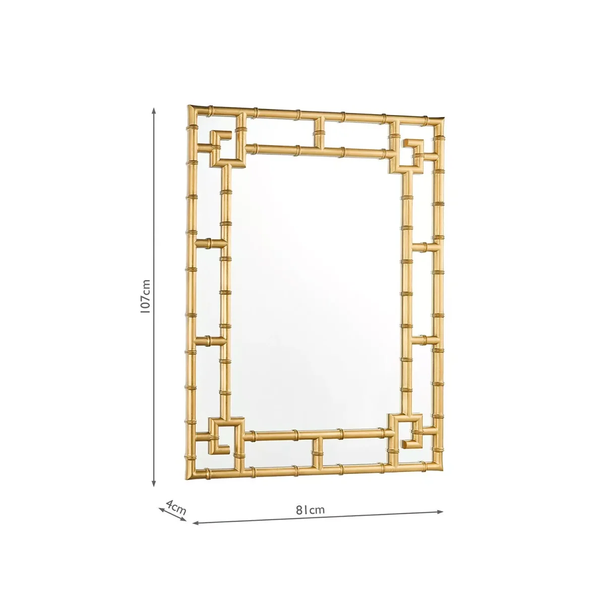Laura Ashley Shawford Mock Bamboo Rectangular Wall Mirror, 107 x 81cm, Gold – image 6