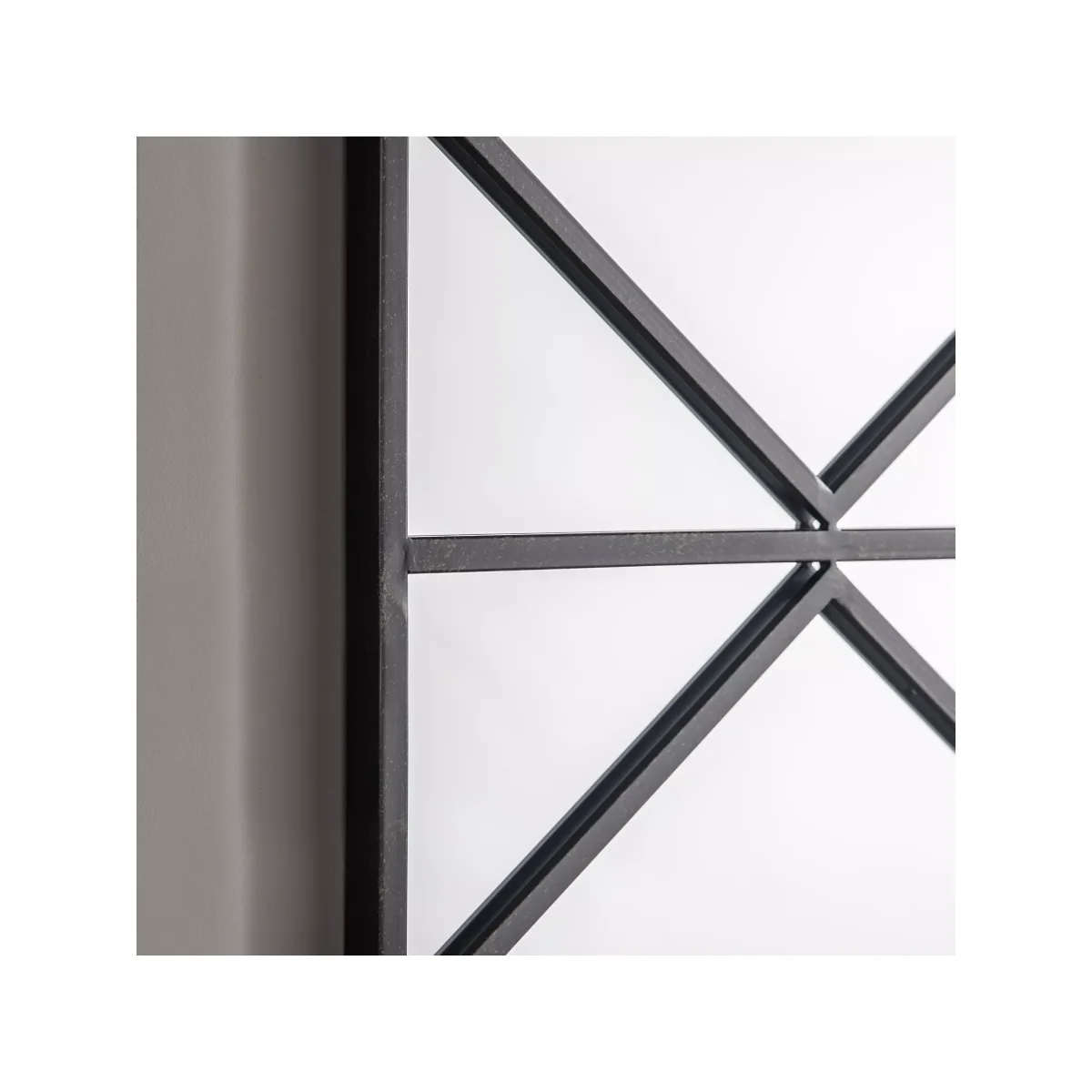Trieste Rectangular Metal Frame Wall Mirror, 120 x 50cm, Black – image 3