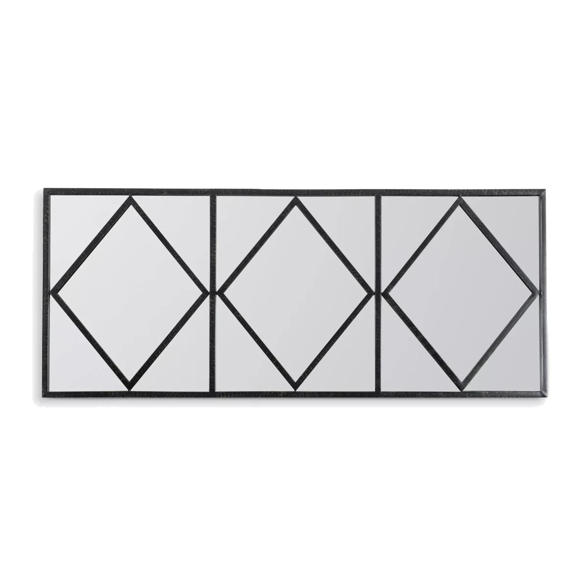 Trieste Rectangular Metal Frame Wall Mirror, 120 x 50cm, Black – image 1