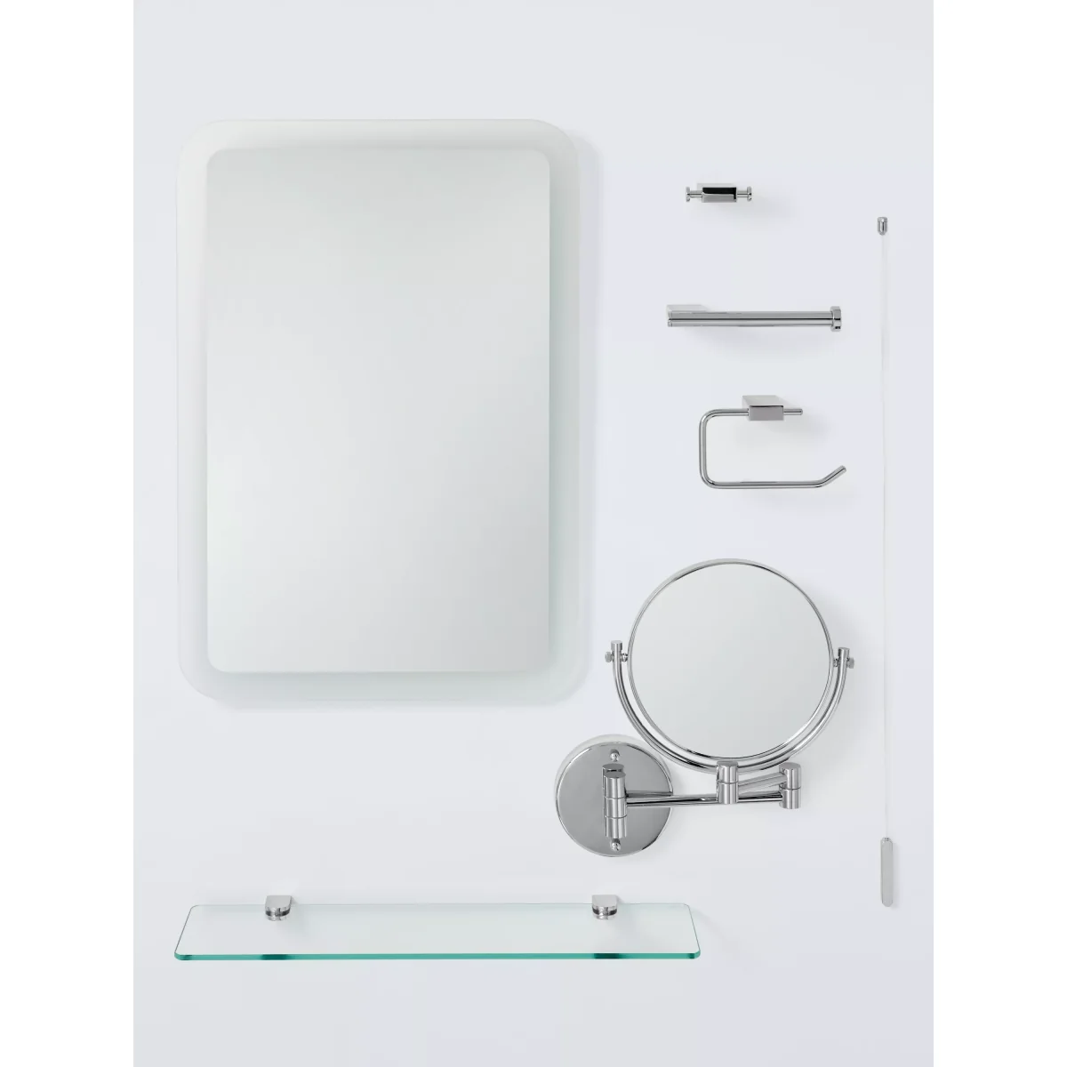 John Lewis Opus Wall-Mounted Magnifying Shaving Mirror, Chrome – image 4