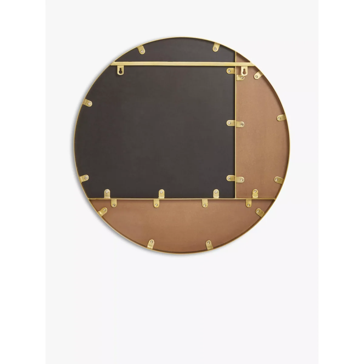 John Lewis + Swoon Mendel Round Frame Wood Inlay Wall Mirror, 75cm, Natural/Gold – image 3