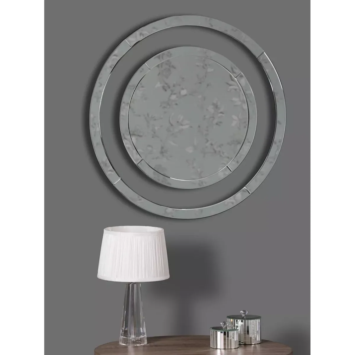 Laura Ashley Evie Round Glass Wall Mirror, 60cm, Clear – image 2