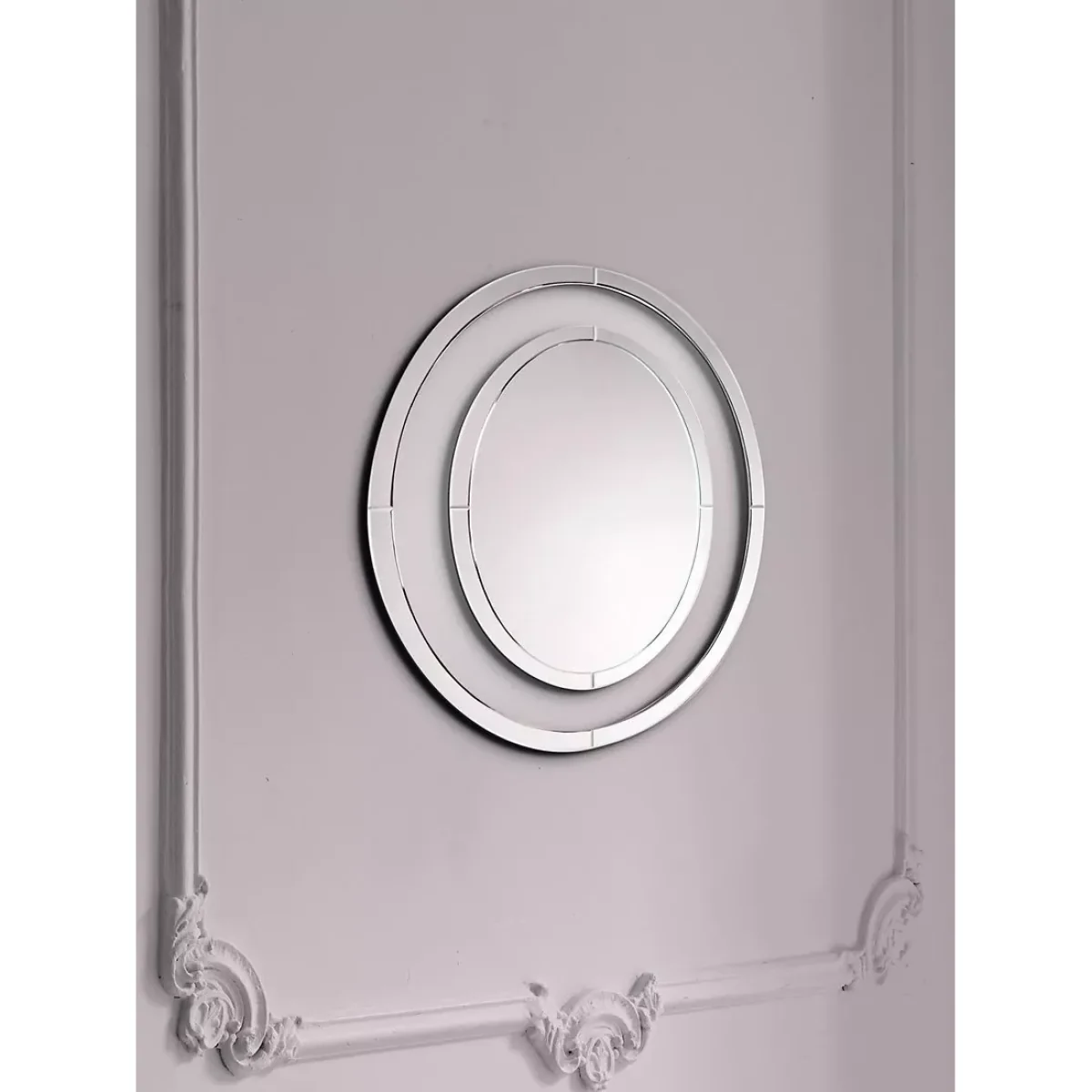 Laura Ashley Evie Round Glass Wall Mirror, 60cm, Clear – image 3