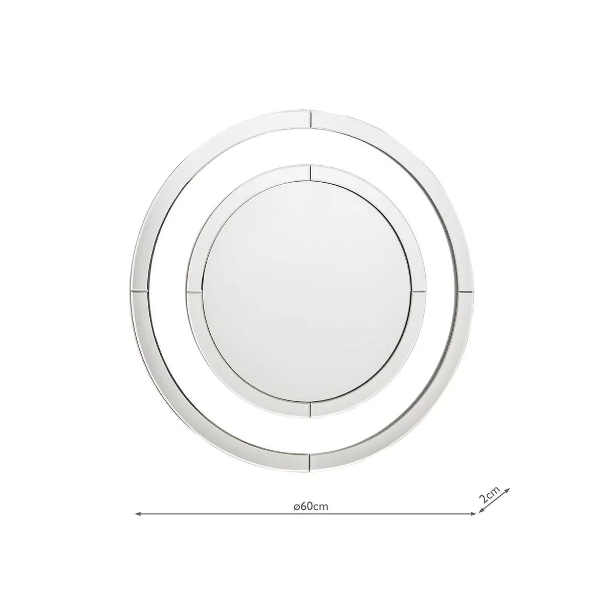 Laura Ashley Evie Round Glass Wall Mirror, 60cm, Clear – image 4