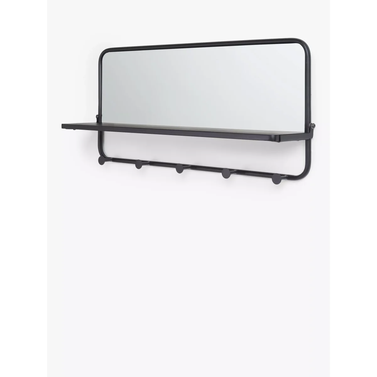 John Lewis & Partners Coat Hook Shelf with Mirror, Black – image 2