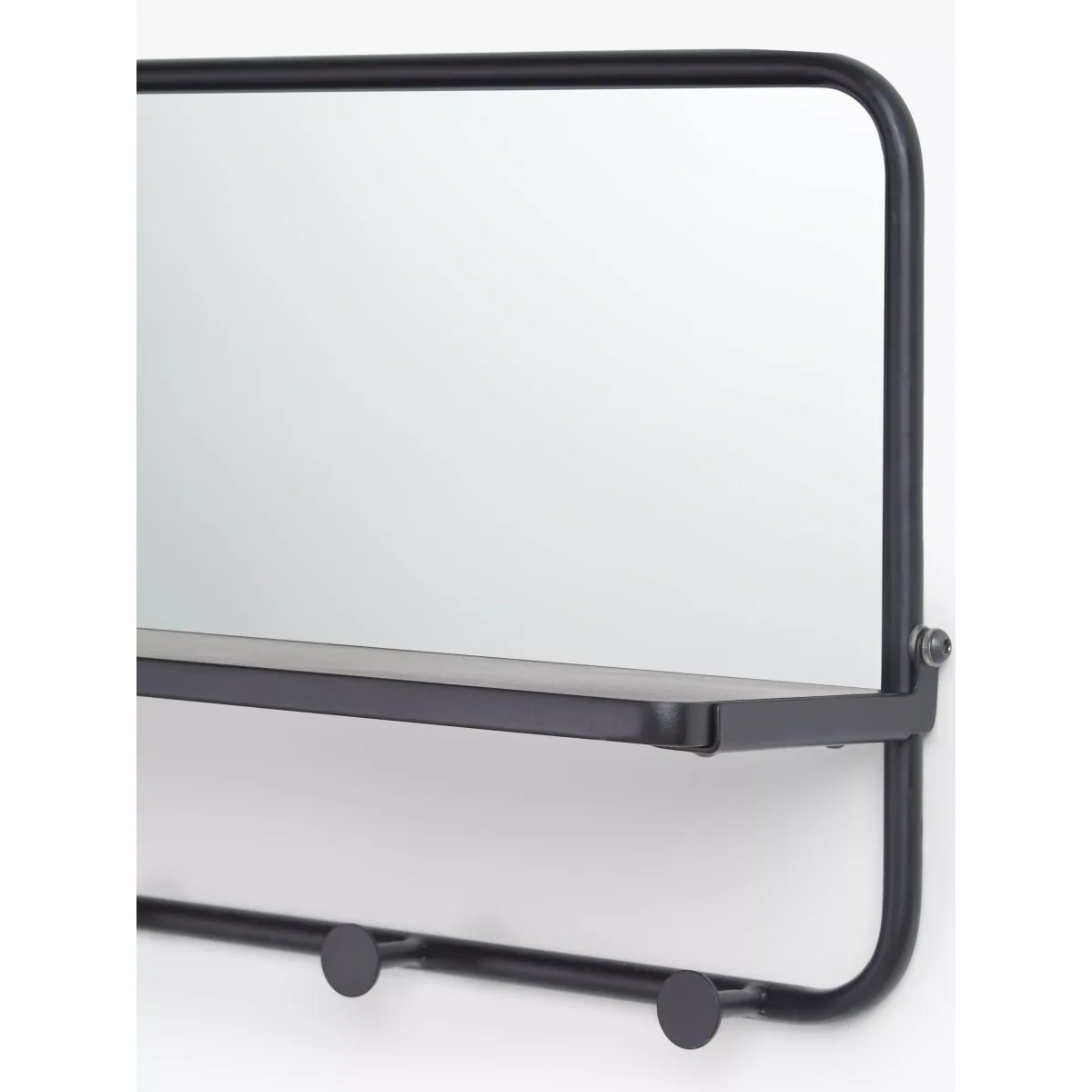John Lewis & Partners Coat Hook Shelf with Mirror, Black – image 4