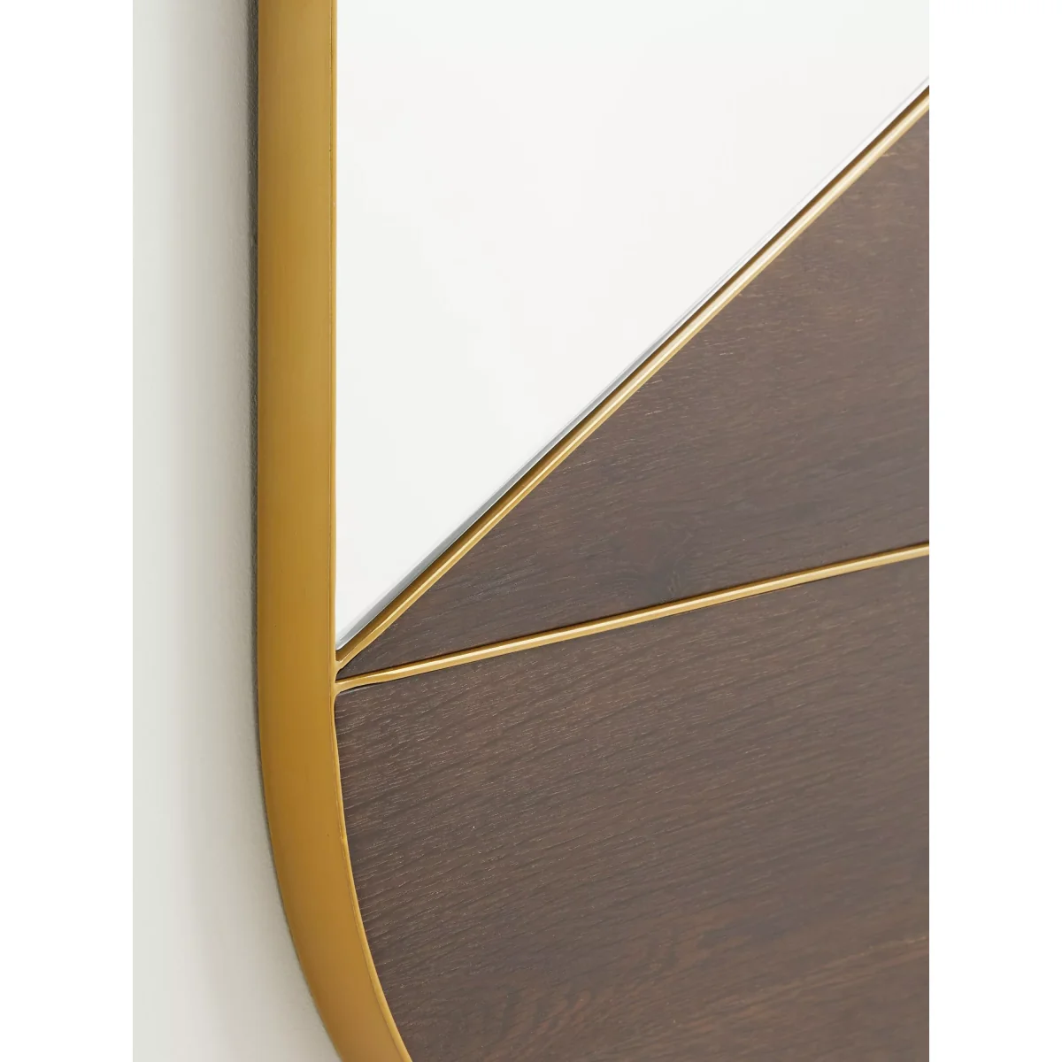 John Lewis + Swoon Mendel Lozenge Metal Frame Wood Inlay Wall Mirror, 125 x 45cm, Natural/Gold – image 4