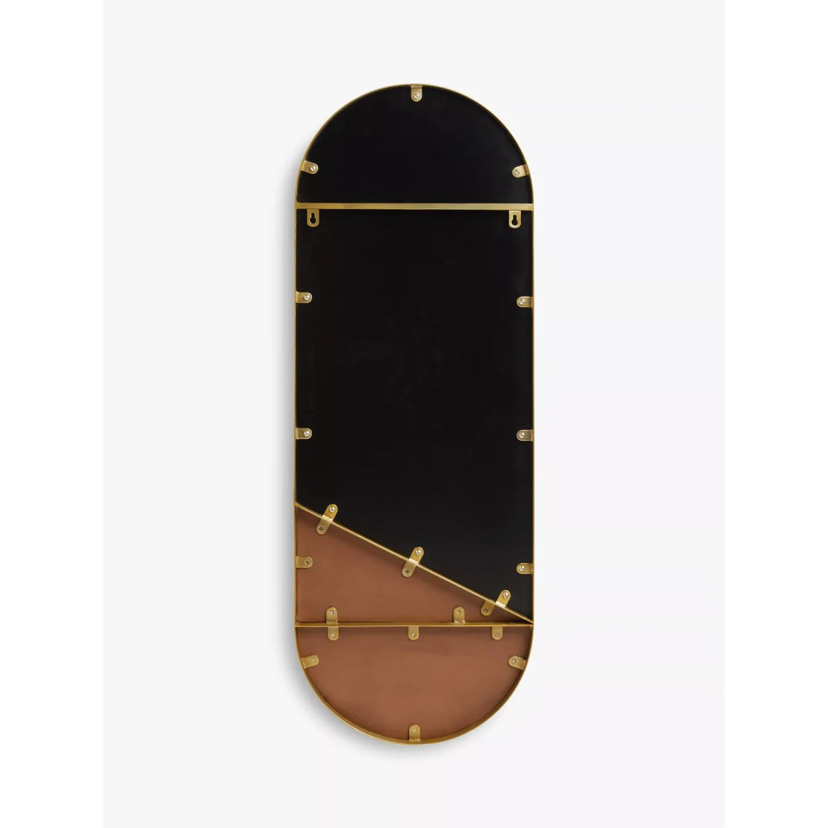 John Lewis + Swoon Mendel Lozenge Metal Frame Wood Inlay Wall Mirror, 125 x 45cm, Natural/Gold – image 5