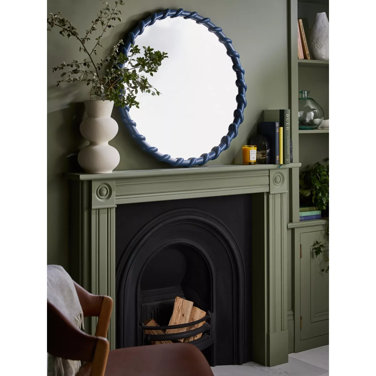 John Lewis Nautical Round Wall Mirror, 80cm, Blue – image 2