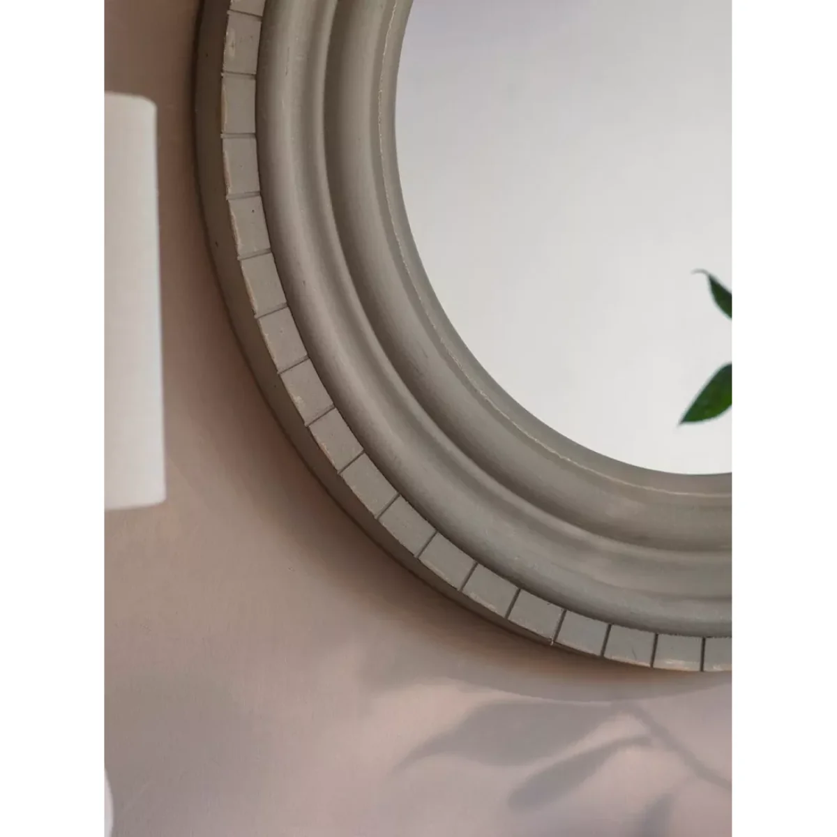 One.World Wilton Round Wood Wall Mirror, 92cm, Grey – image 2