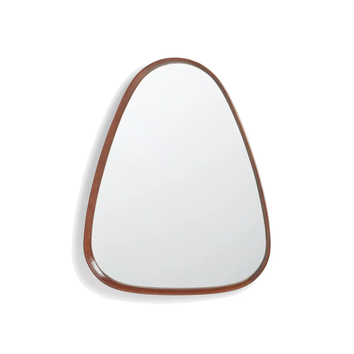 John Lewis Mid Century Triangular Wood Wall Mirror, 53 x 65cm, Walnut – image 1