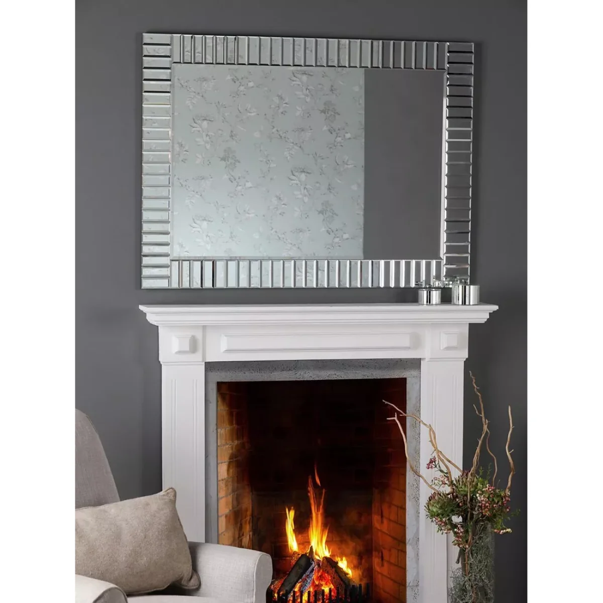 Laura Ashley Capri Bevelled Glass Rectangular Wall Mirror, Clear – image 2