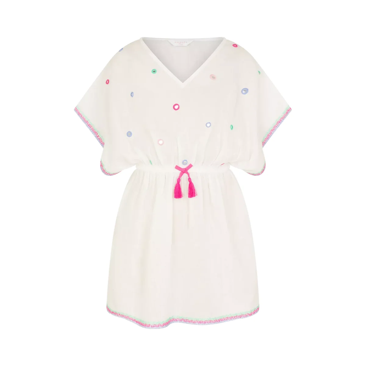 Angels by Accessorize Mirror Cotton Kaftan, White/Multi – image 2